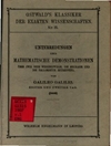 Unterredungen und mathematische Demonstrationen über zwei neue Wissenszweige, die Mechanik und die Fallgesetze betreffend