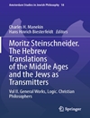 موریتز اشتاینشنایدر، ترجمه های عبری قرون وسطی و یهودیان به مثابه انتقال دهندگان: جلد دوم: کارهای عمومی منطق. فیلسوفان مسیحی [کتاب انگلیسی]