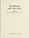 دورکیم و قانون [کتاب انگلیسی]