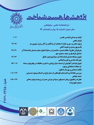 تبیین تقریرات ابداعی حکیم سبزواری در برهان صدّیقین
